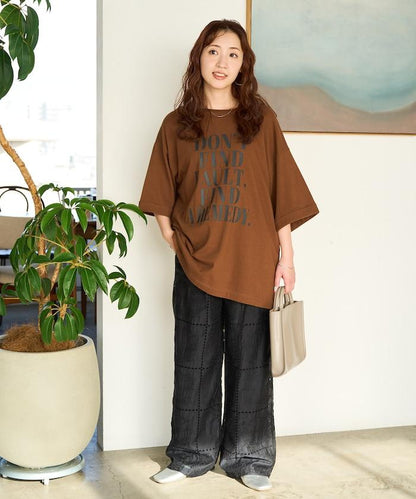 拼接風滿版刺繡 寬鬆 可成套搭配 褲子