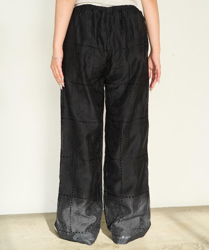 拼接風滿版刺繡 寬鬆 可成套搭配 褲子