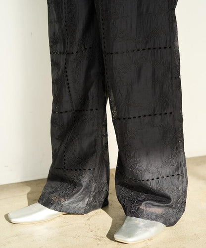 拼接風滿版刺繡 寬鬆 可成套搭配 褲子