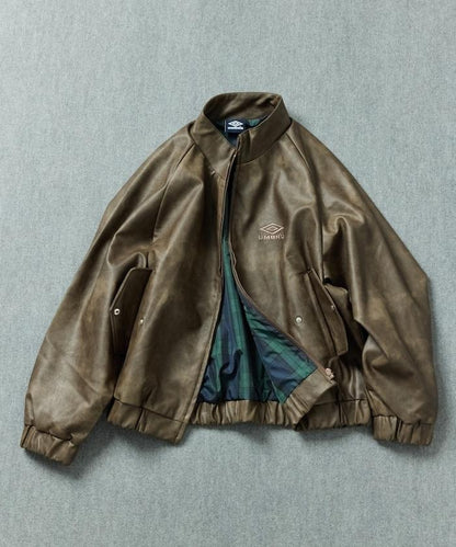 立領仿皮短外套