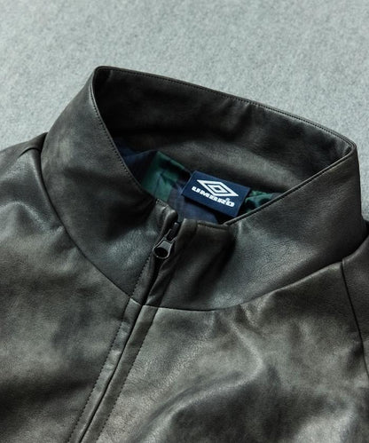 立領仿皮短外套