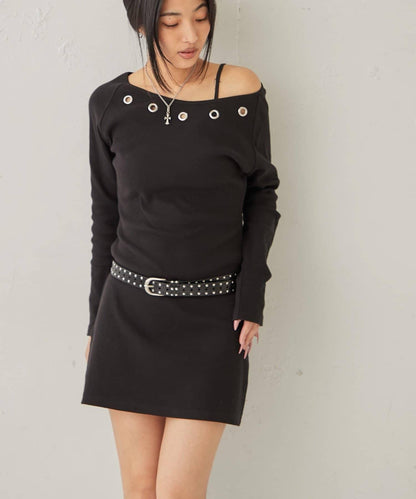 鏤空羅紋針織連衣裙