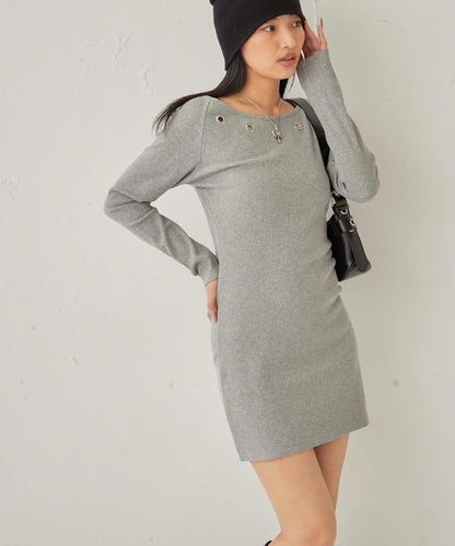 鏤空羅紋針織連衣裙