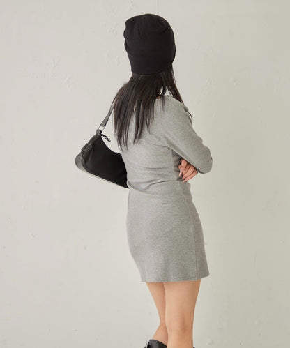 鏤空羅紋針織連衣裙