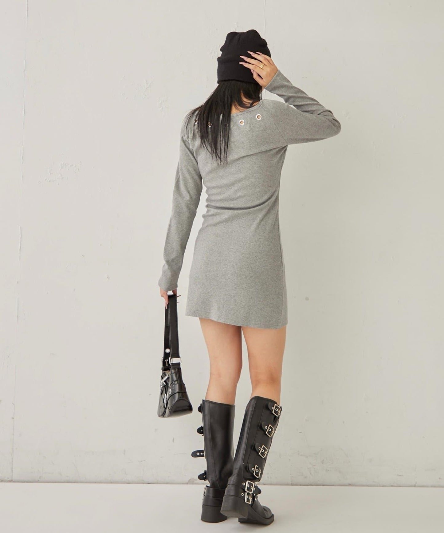 鏤空羅紋針織連衣裙