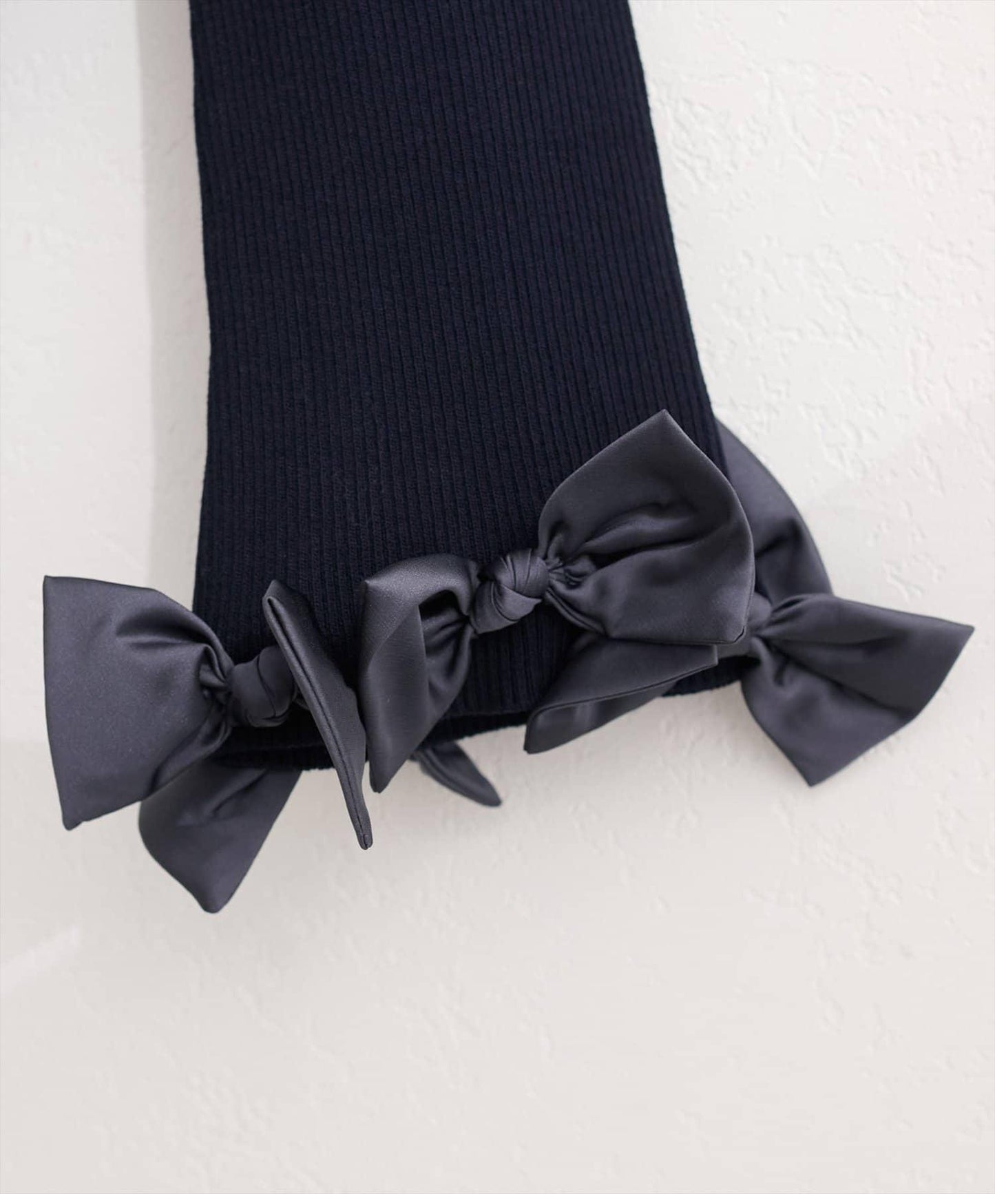 袖口蝴蝶結羅紋針織開衫