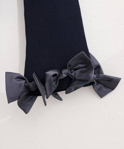 袖口蝴蝶結羅紋針織開衫