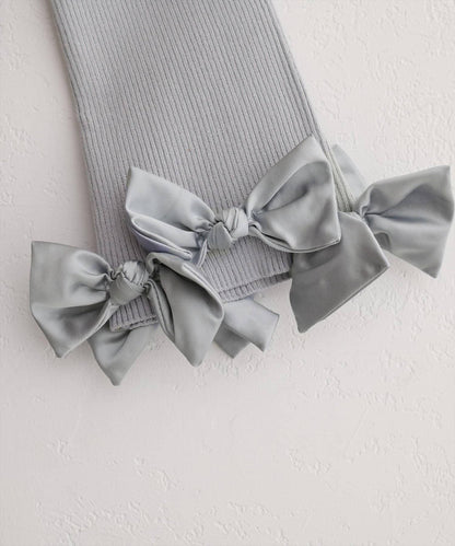 袖口蝴蝶結羅紋針織開衫