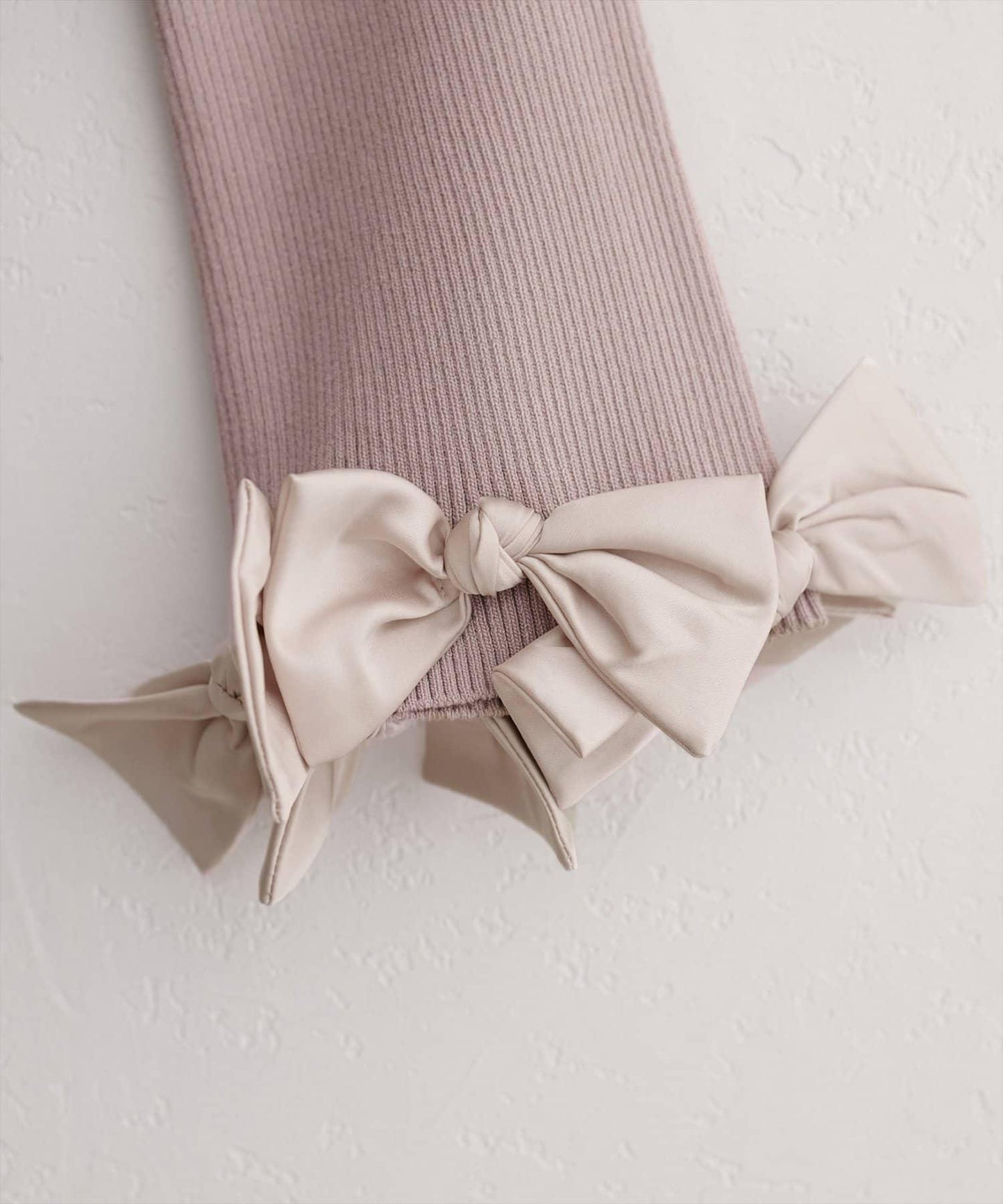 袖口蝴蝶結羅紋針織開衫