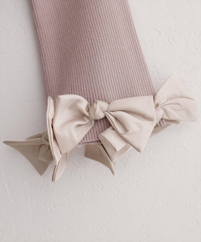 袖口蝴蝶結羅紋針織開衫