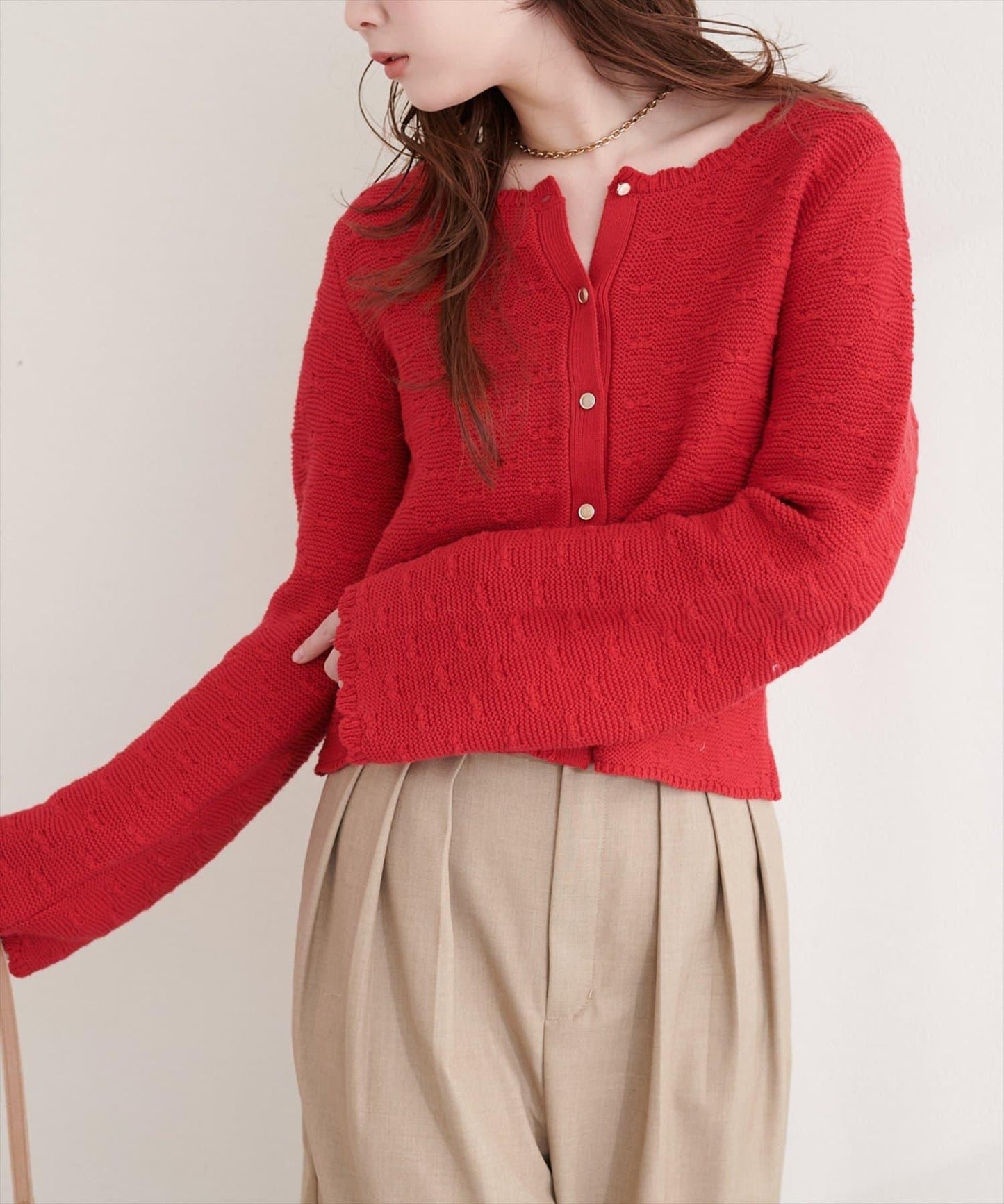 波浪邊 針織開衫