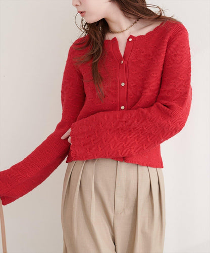 波浪邊 針織開衫