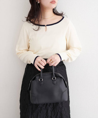 拼色條形扣設計 針織上衣