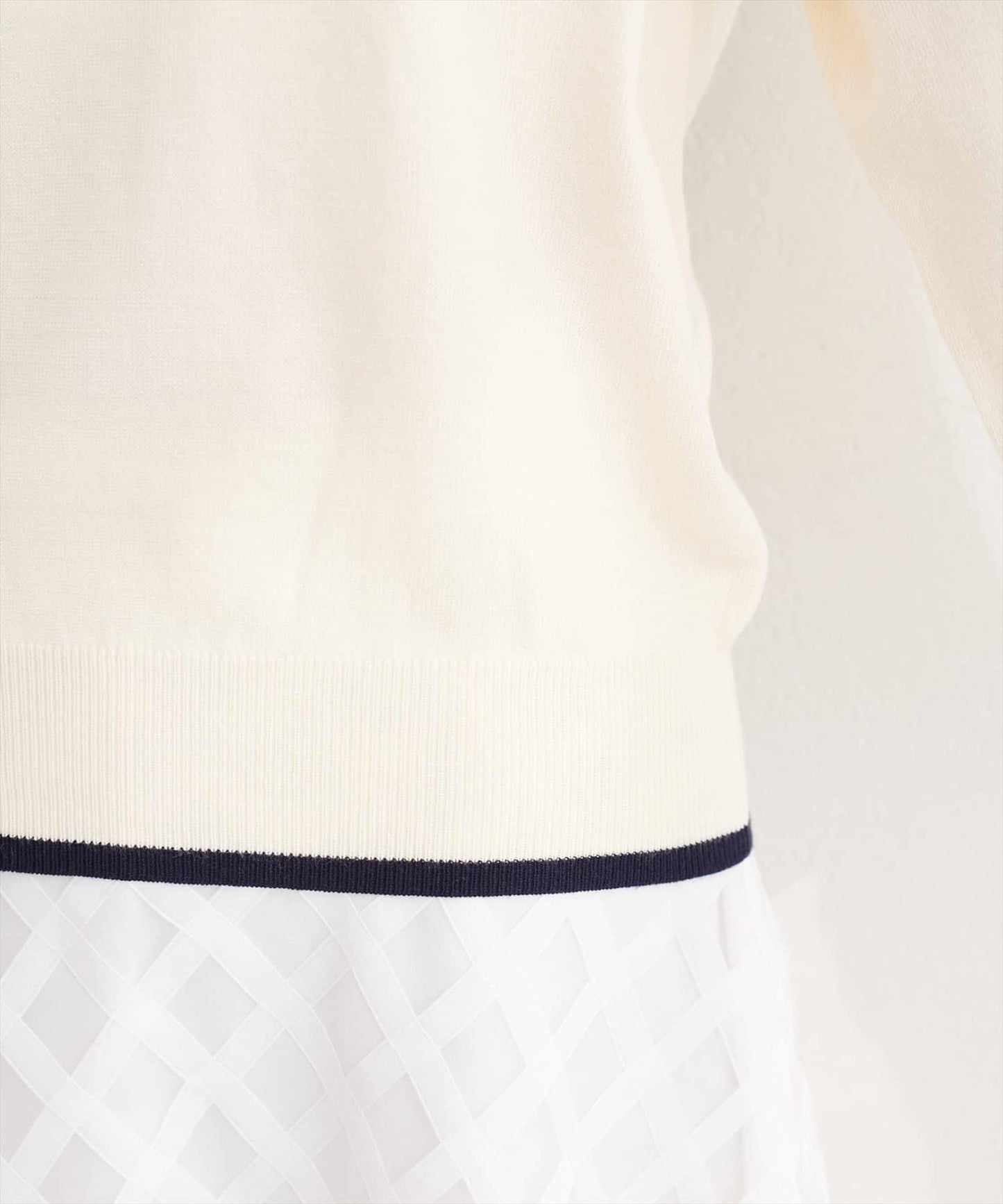 拼色條形扣設計 針織上衣