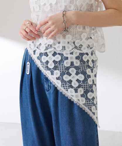 PAPILLONNER/パピヨネ 蕾絲圖案頭巾