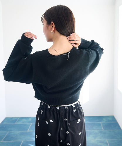 荷葉邊短款針織開衫