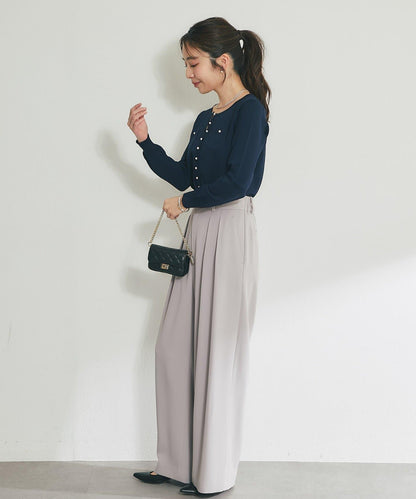 適度利落感 清涼觸感 防曬 珍珠扣 針織開衫