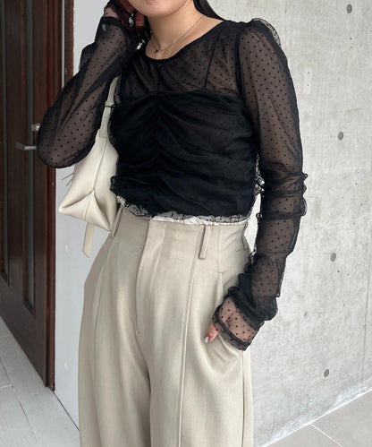 植絨波點設計 襯衫 再販款