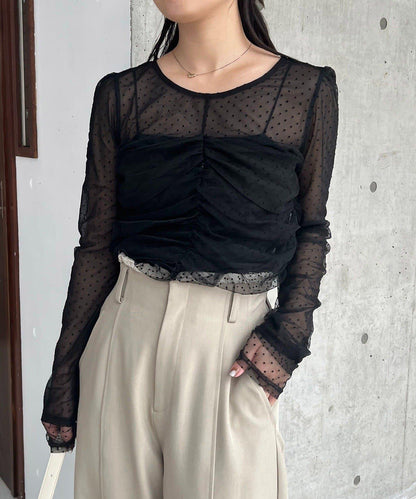 植絨波點設計 襯衫 再販款