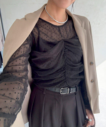 植絨波點設計 襯衫 再販款