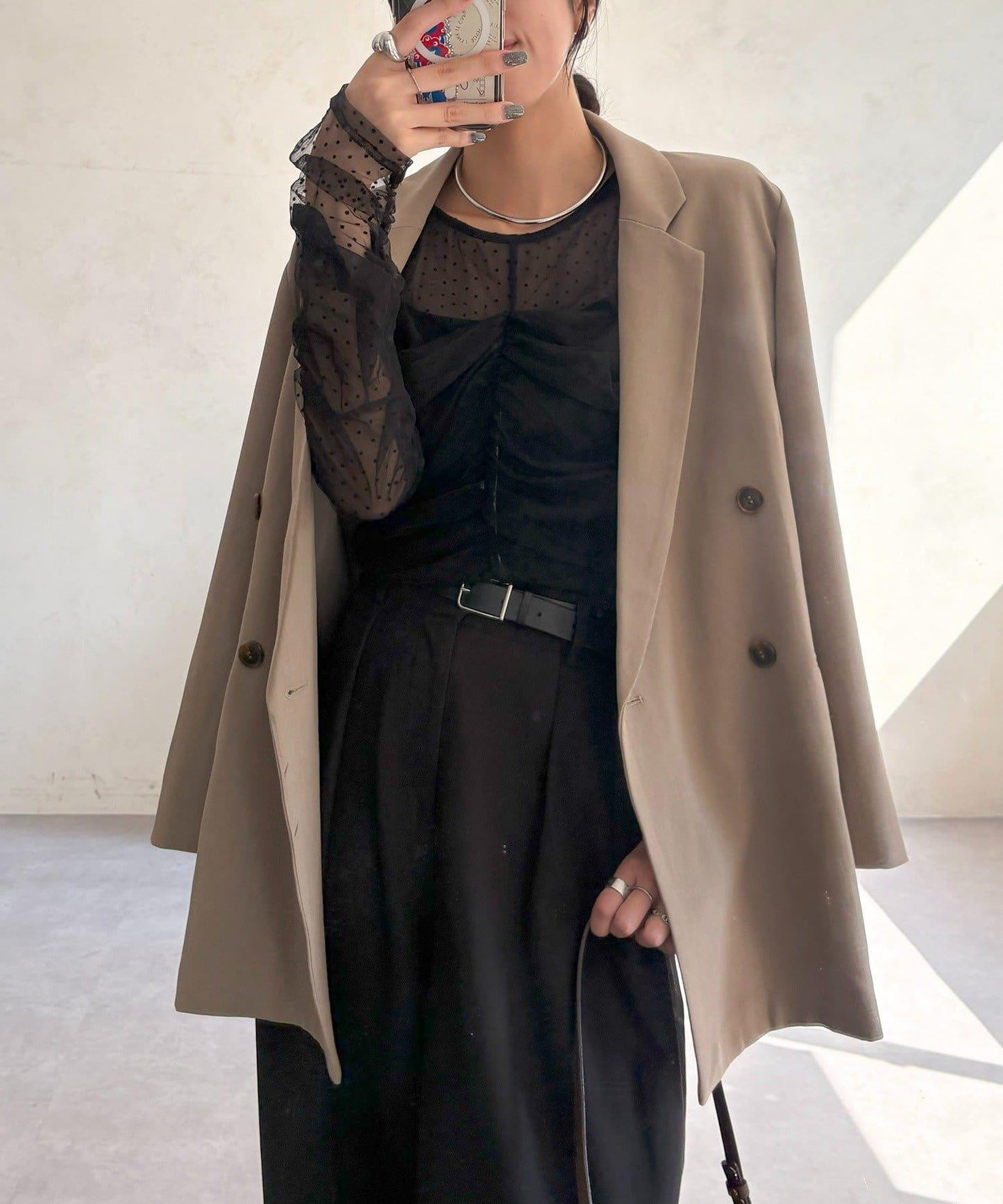 植絨波點設計 襯衫 再販款