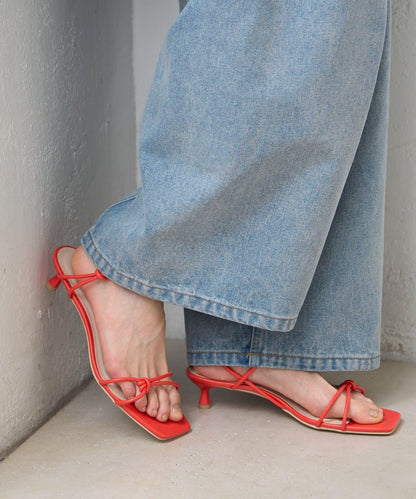 交叉綁帶高跟涼鞋