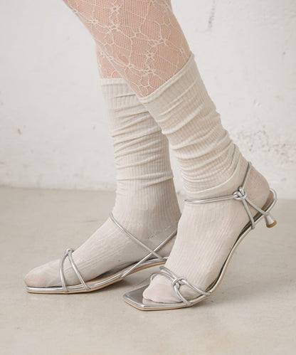 交叉綁帶高跟涼鞋