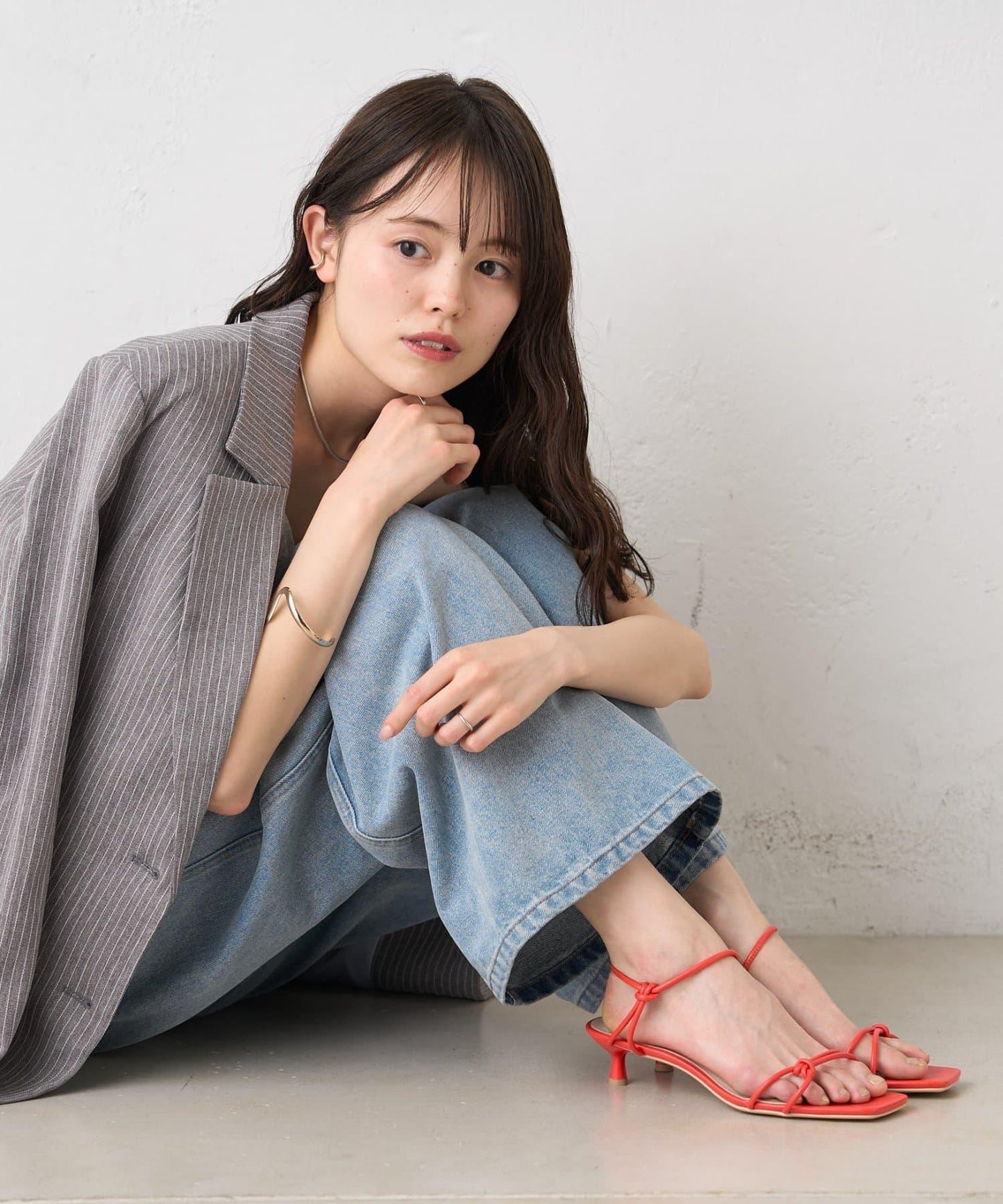 交叉綁帶高跟涼鞋