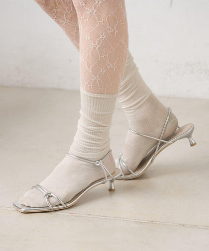 交叉綁帶高跟涼鞋