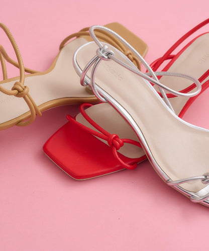 交叉綁帶高跟涼鞋