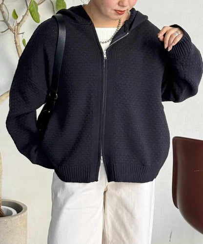 泡泡針織連帽衫