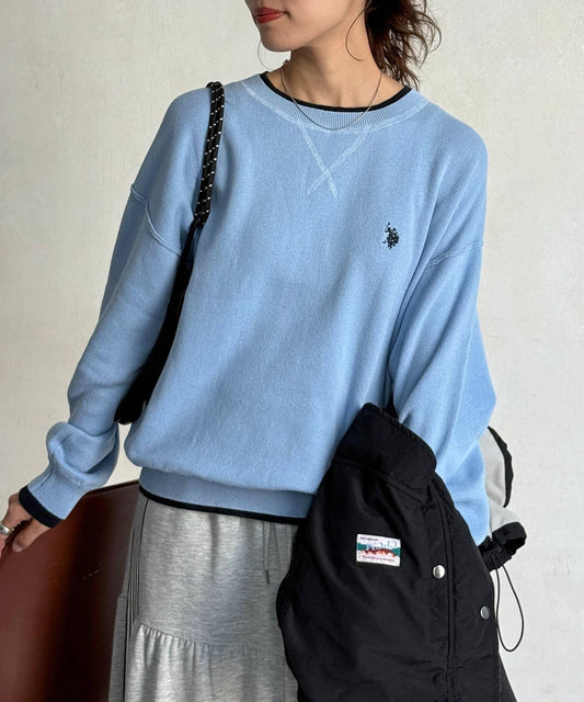 U.S. POLO ASSN. 假兩件設計 衛衣風針織 針織衫