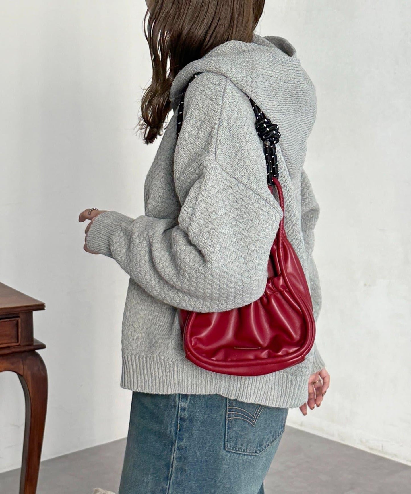 泡泡針織連帽衫