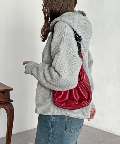 泡泡針織連帽衫