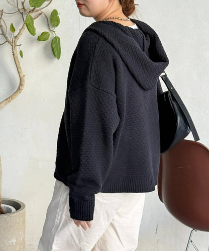 泡泡針織連帽衫