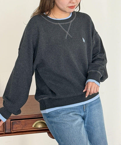 U.S. POLO ASSN. 假兩件設計 衛衣風針織 針織衫