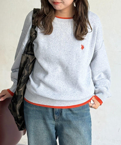 U.S. POLO ASSN. 假兩件設計 衛衣風針織 針織衫