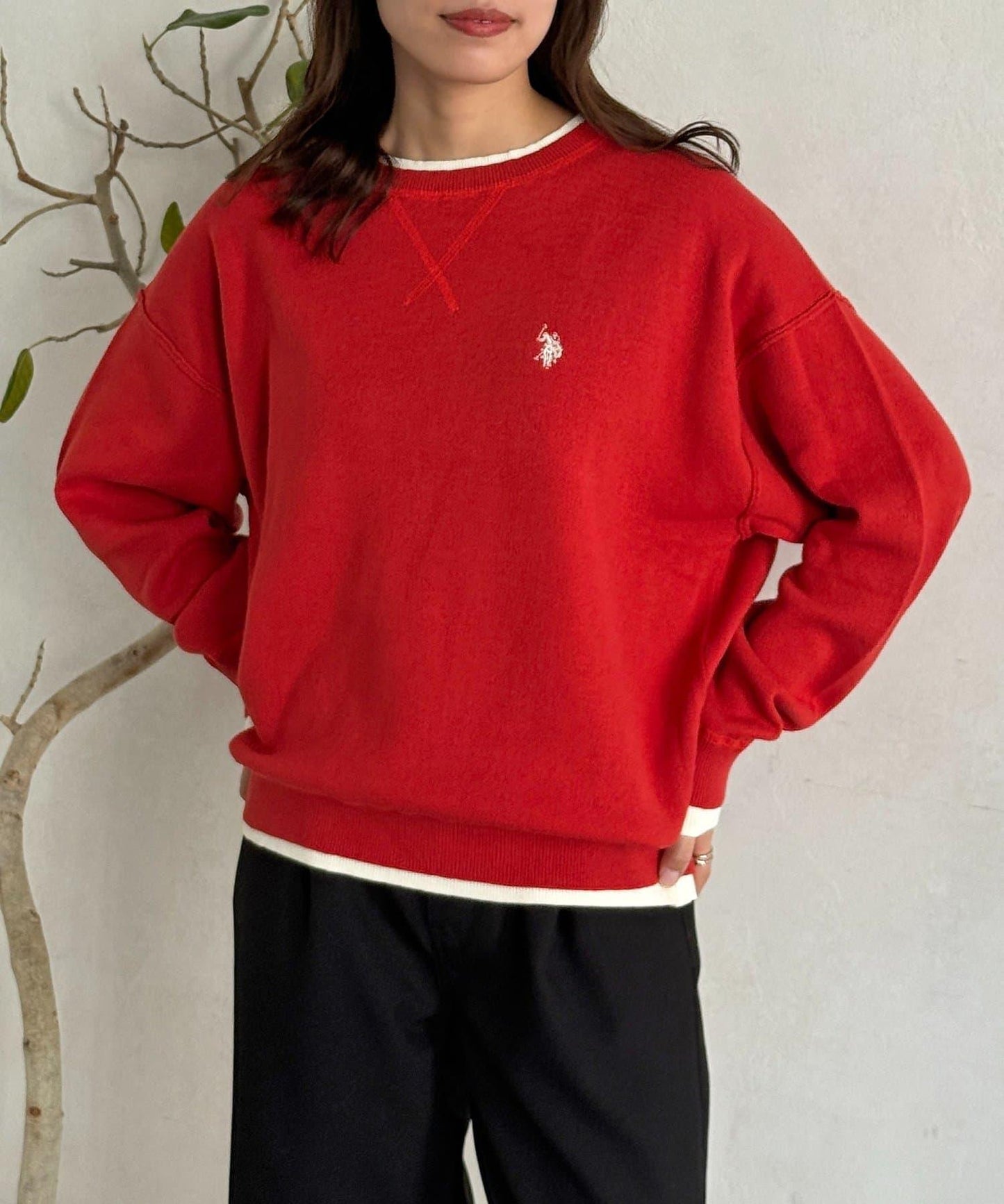 U.S. POLO ASSN. 假兩件設計 衛衣風針織 針織衫