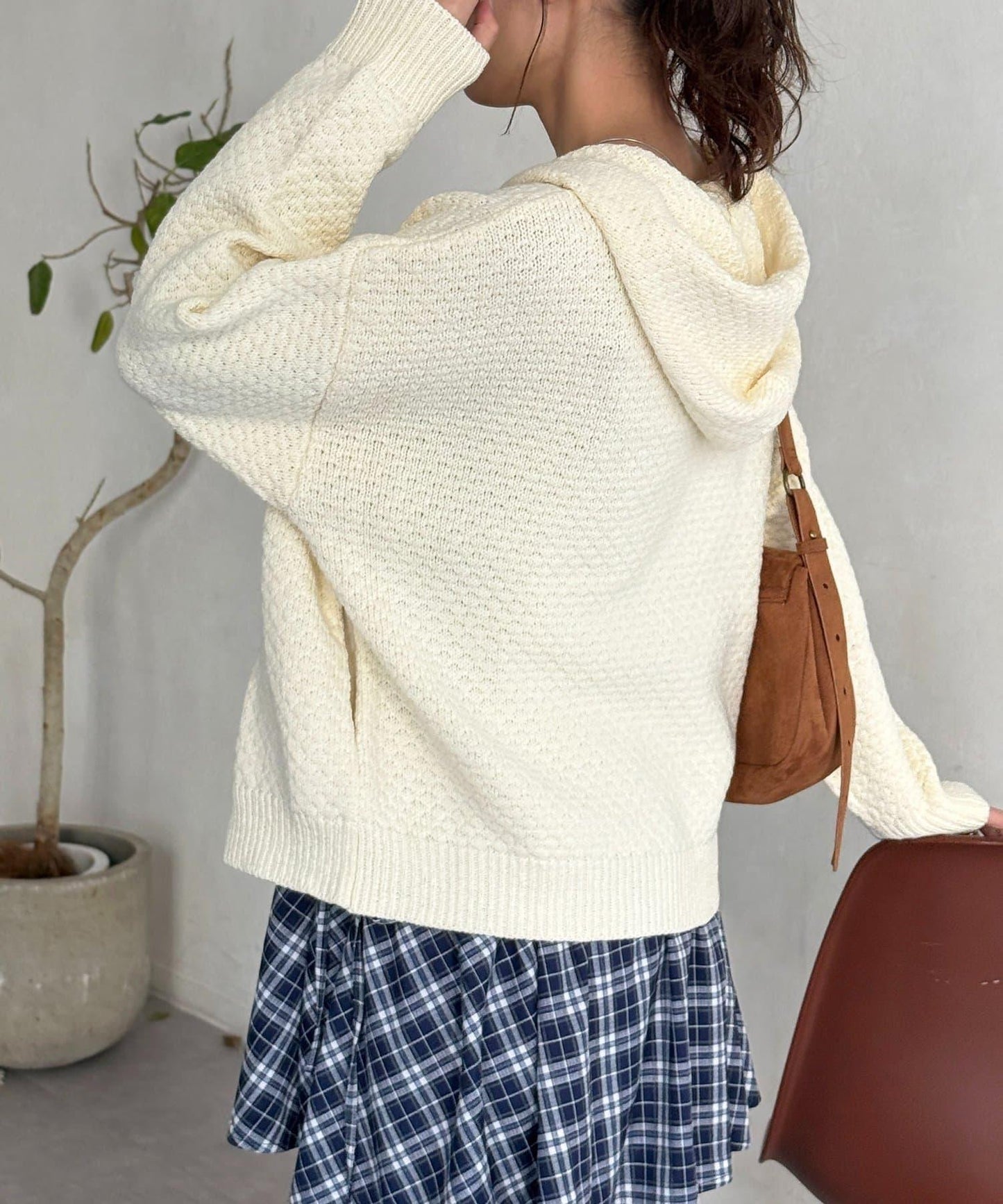 泡泡針織連帽衫