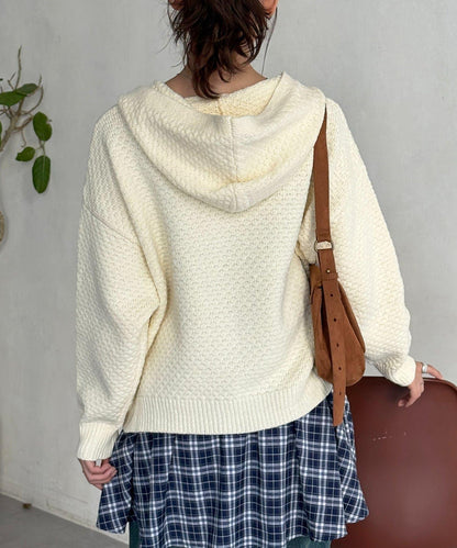 泡泡針織連帽衫