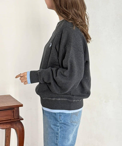 U.S. POLO ASSN. 假兩件設計 衛衣風針織 針織衫