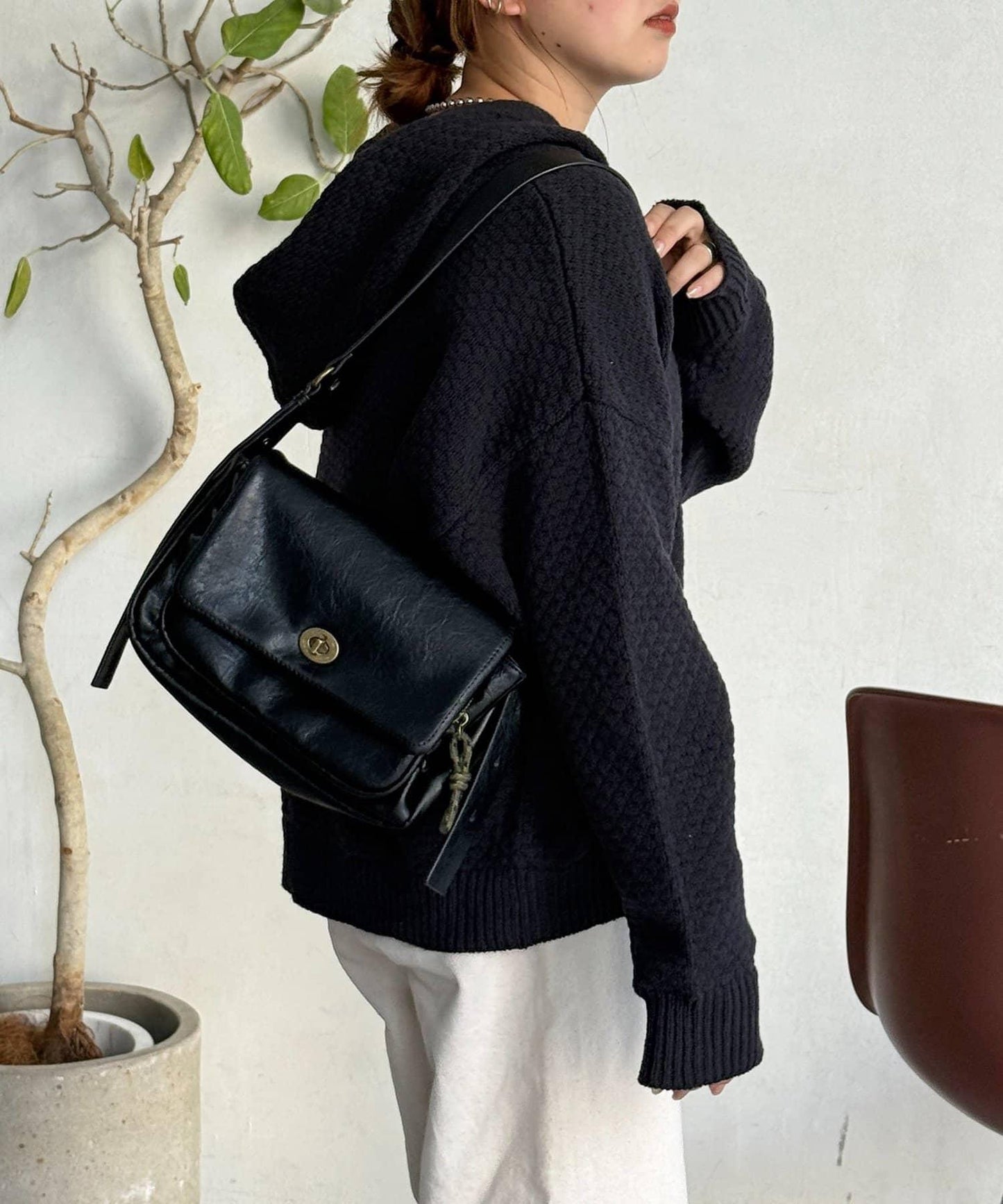 泡泡針織連帽衫