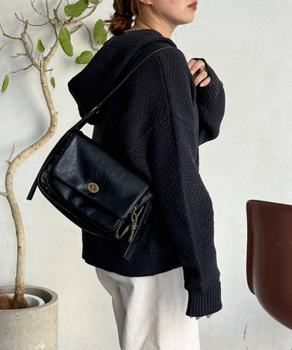 泡泡針織連帽衫