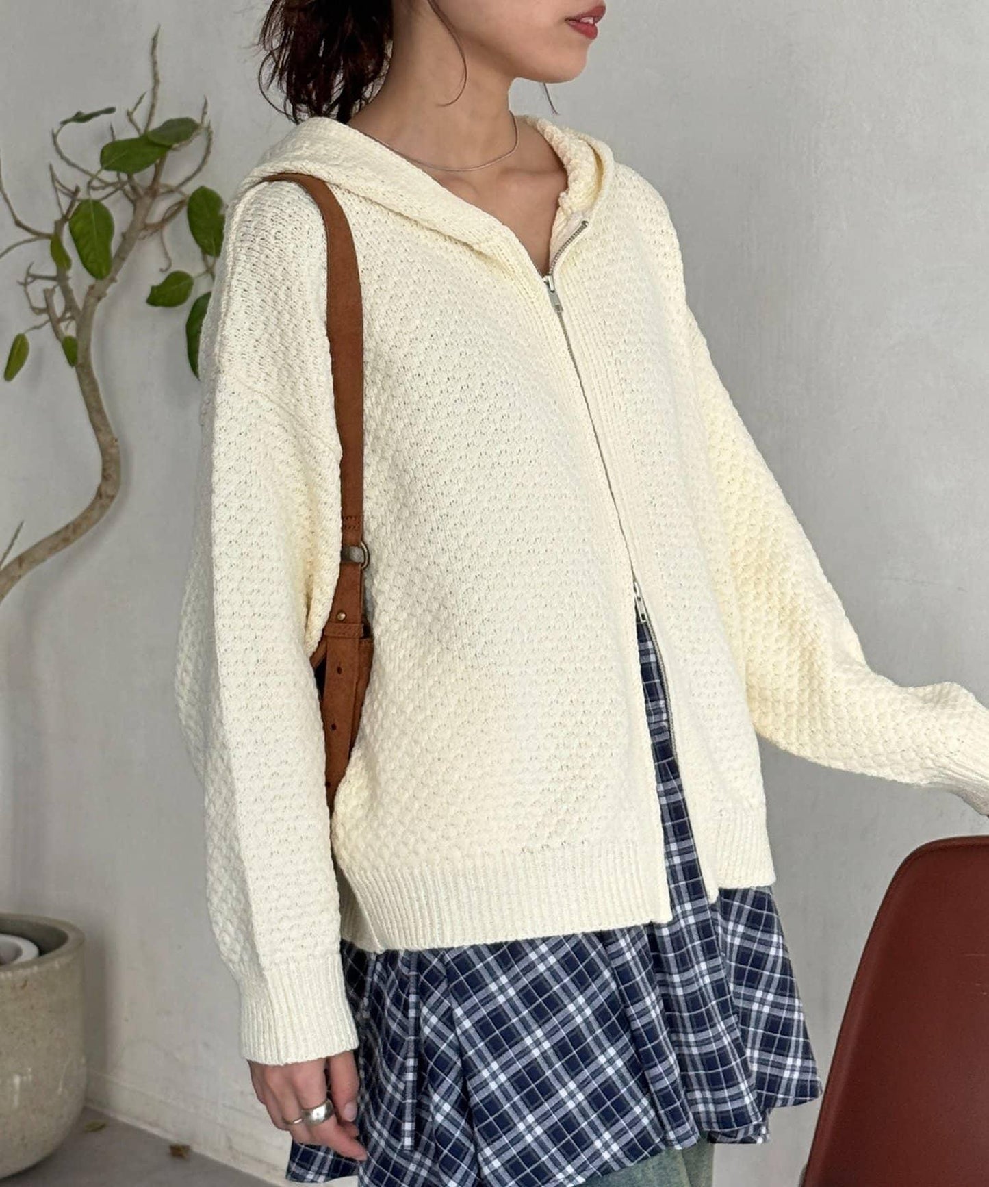 泡泡針織連帽衫