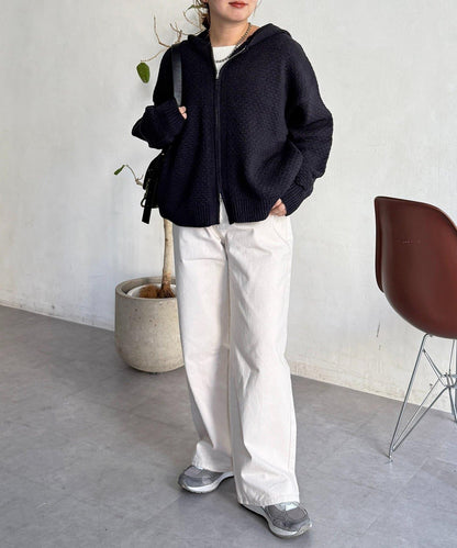 泡泡針織連帽衫