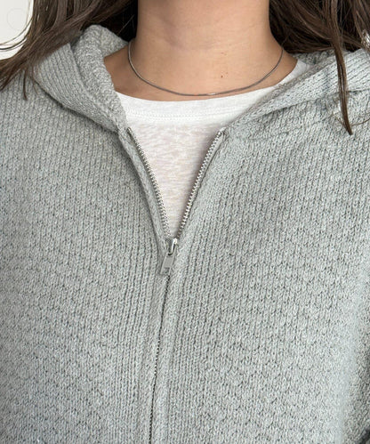 泡泡針織連帽衫