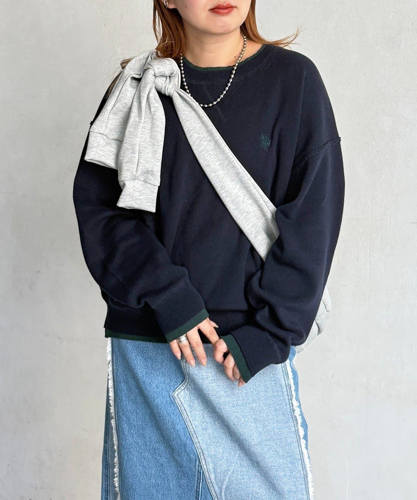 U.S. POLO ASSN. 假兩件設計 衛衣風針織 針織衫