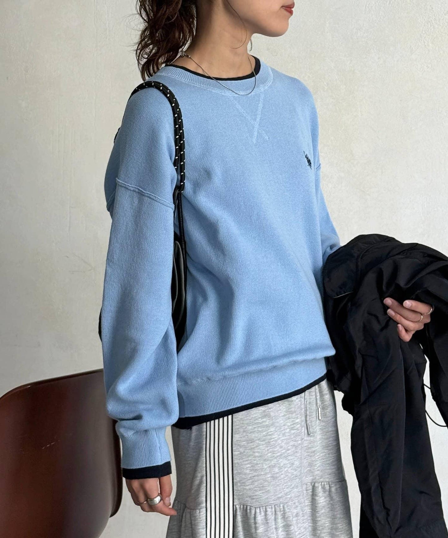 U.S. POLO ASSN. 假兩件設計 衛衣風針織 針織衫