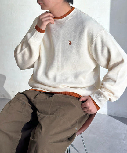 U.S. POLO ASSN. 撞色層疊設計圓領針織衫