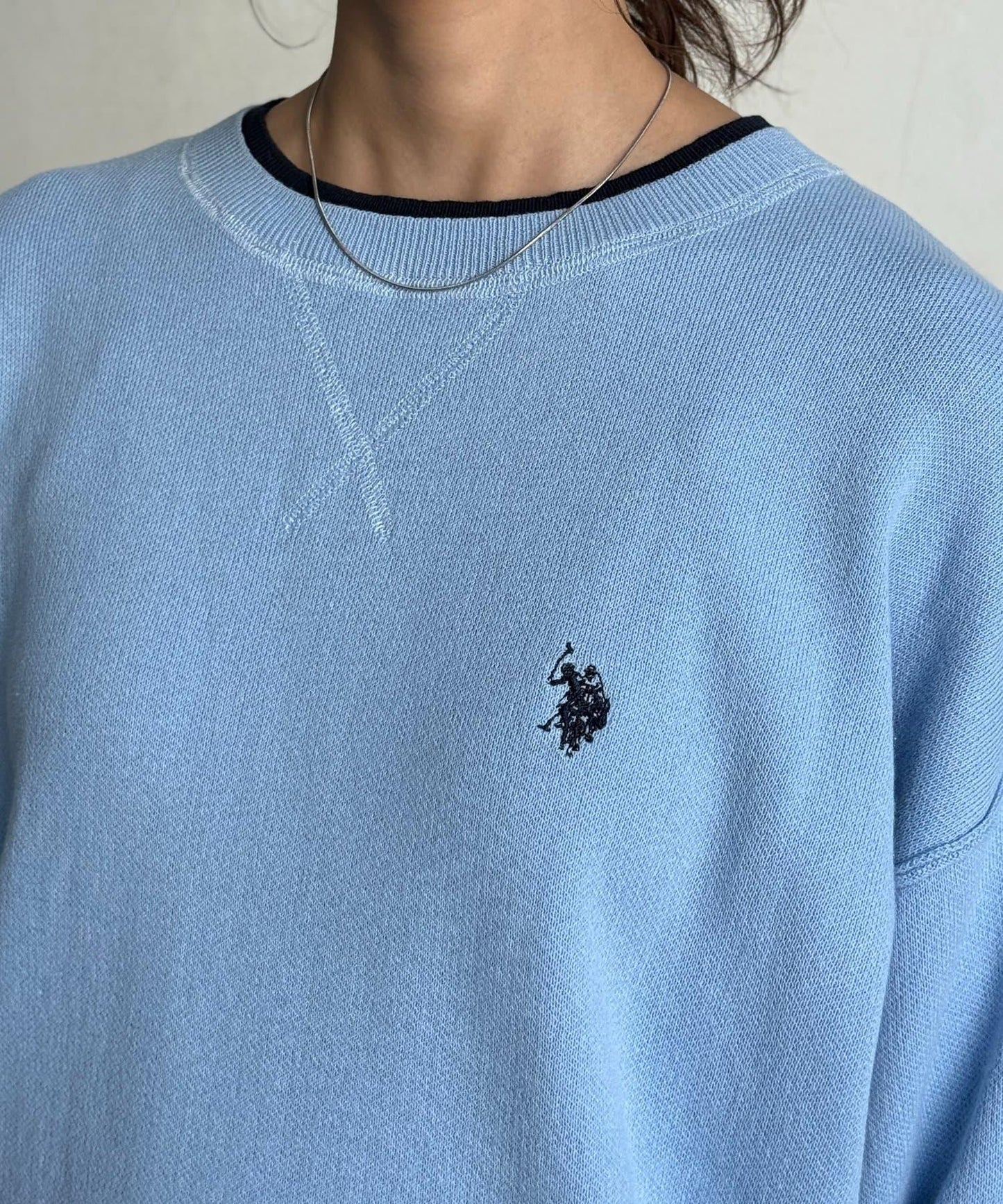 U.S. POLO ASSN. 假兩件設計 衛衣風針織 針織衫